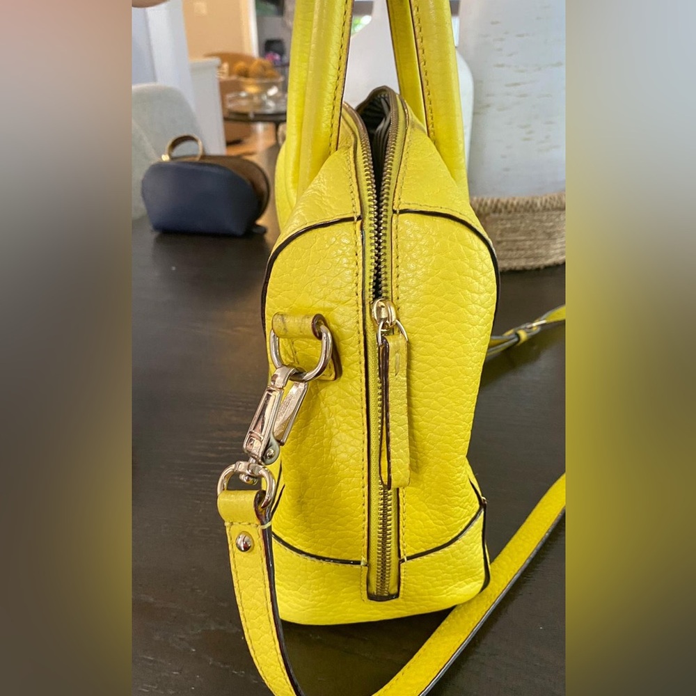 Kate Spade Yellow Womens Satchel Leather Purse Handbag - Picture 2 of 9